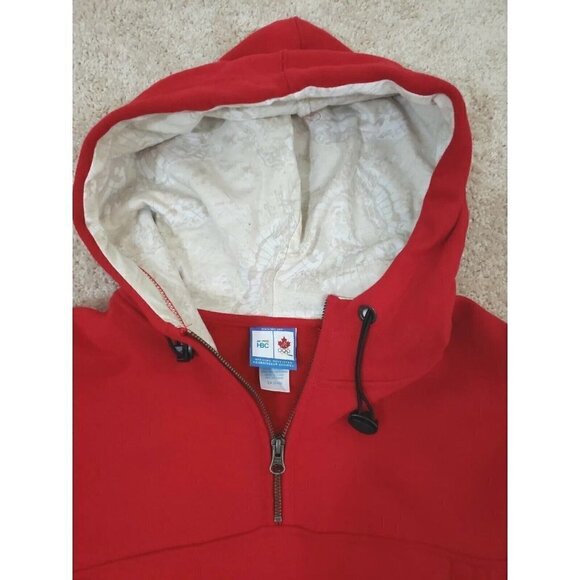 CANADA ~Mens/Homme Size M~ Red Hoodie Canada Letters Logo Oversized Cotton NWT. - Picture 5 of 12